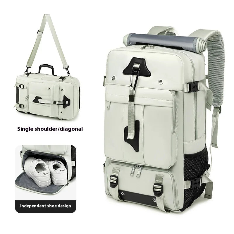 55L Waterproof Travel Backpack ā Laptop & Shoe Compartment
