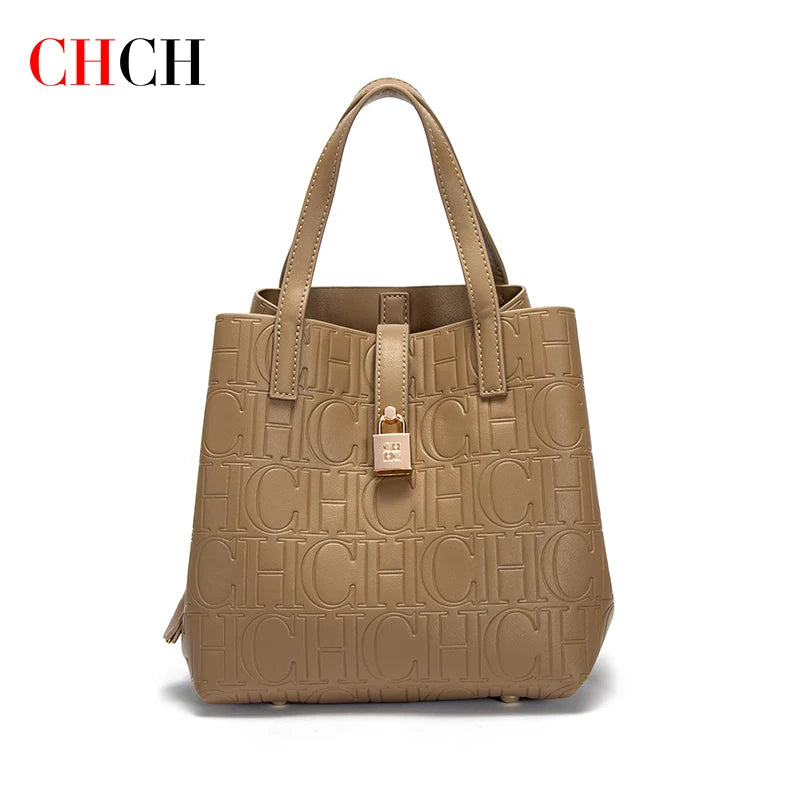 CHCH Luxury Embossed Tote – Structured Shoulder Bag