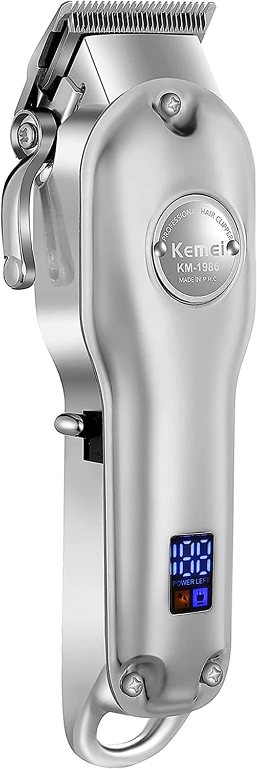 Kemei Mens hair clipper-KM 1986 silver wireless