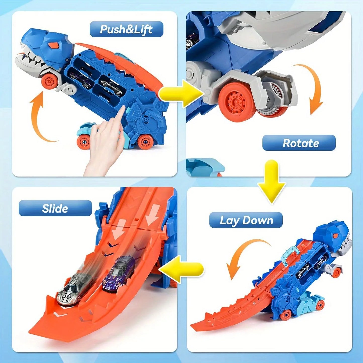 Dinosaur Transport Truck with Track & Mini Cars