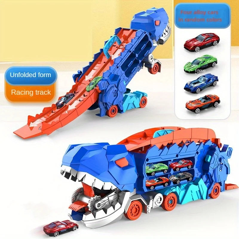 Dinosaur Transport Truck with Track & Mini Cars