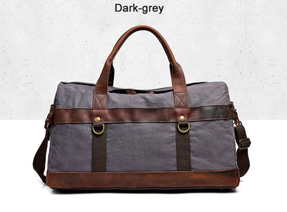 Canvas Leather Men Travel duffle Bag