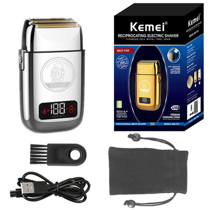 Kemei all-metal  wireless foil electric shaver for men beard