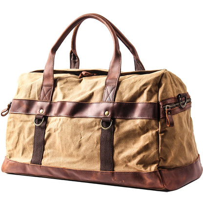 Canvas Leather Men Travel duffle Bag