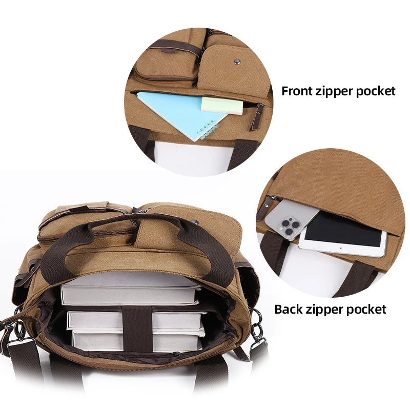 Men’s Vintage Canvas Messenger Bag