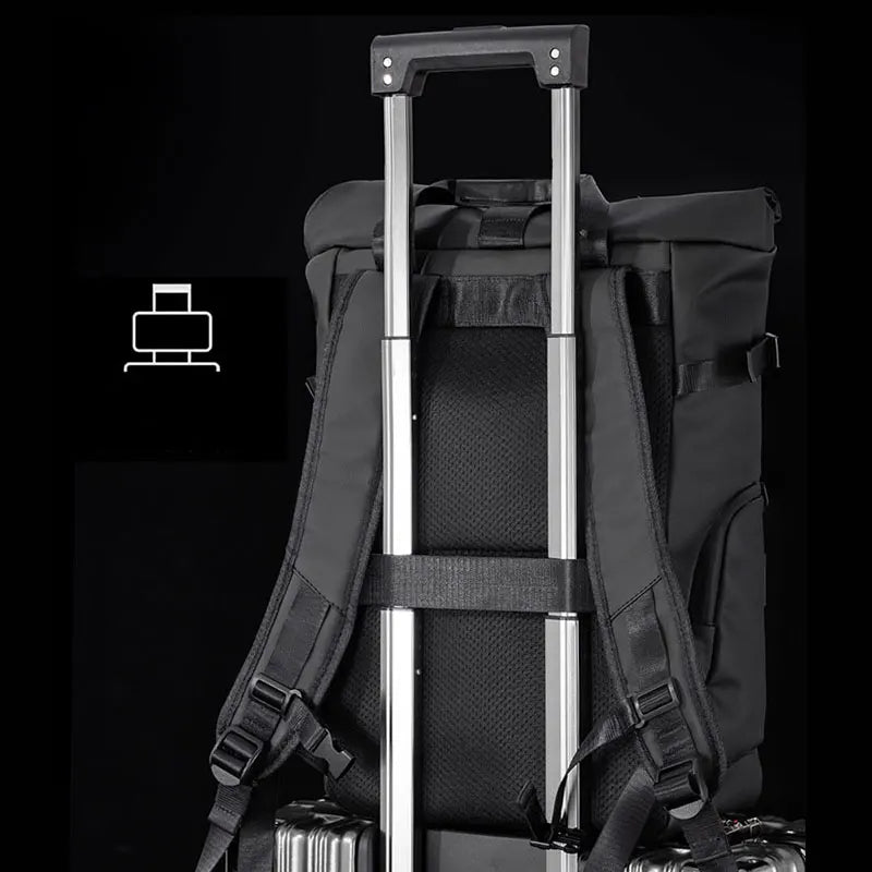 Men’s Roll-Top Laptop Backpack 16” – Waterproof Travel & Business Bag