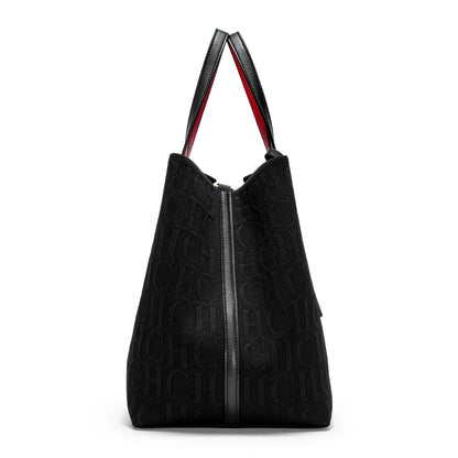 CHCH Embossed Knit Tote Bag – Large Capacity Shoulder Bag