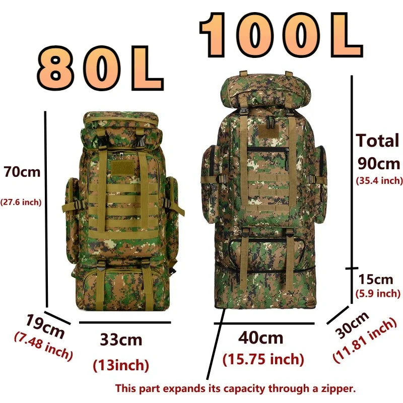 80L / 100L Tactical Hiking Backpack