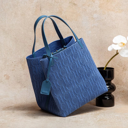 CHCH Embossed Knit Tote Bag – Large Capacity Shoulder Bag