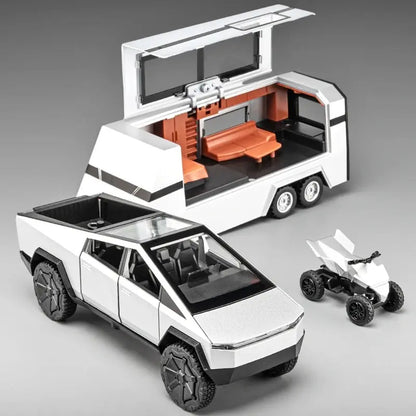 1:32 Diecast Pickup Truck & RV Trailer – Light & Sound
