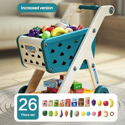 Kids Supermarket Shopping Trolley Play Set
