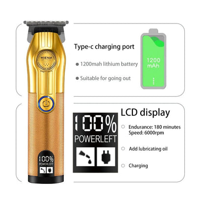 Professional wireless Hair Trimmer Gold Clipper For Men