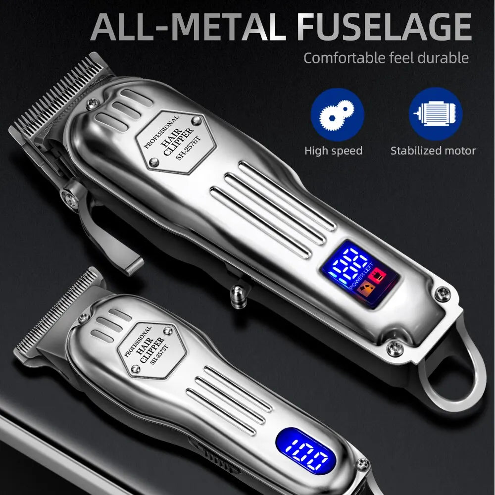 2 in 1 Full Metal wireless Combo Kit Barber Hair Clipper