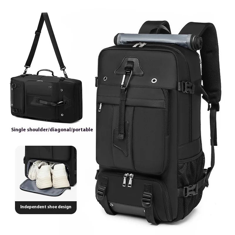 55L Waterproof Travel Backpack – Laptop & Shoe Compartment