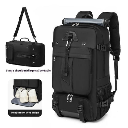 55L Waterproof Travel Backpack – Laptop & Shoe Compartment