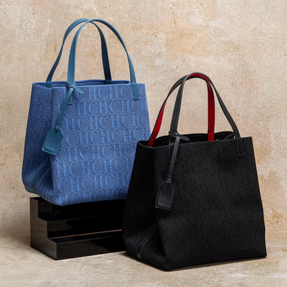 CHCH Embossed Knit Tote Bag – Large Capacity Shoulder Bag