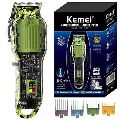 Original Kemei Adjustable Hair Trimmer For Men KM -1926 GREEN