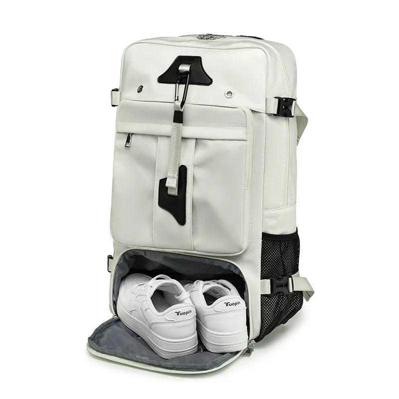 55L Waterproof Travel Backpack – Laptop & Shoe Compartment