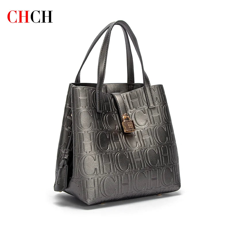 CHCH Luxury Embossed Tote – Structured Shoulder Bag