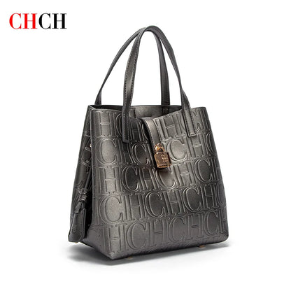 CHCH Luxury Embossed Tote – Structured Shoulder Bag