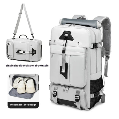 55L Waterproof Travel Backpack – Laptop & Shoe Compartment