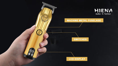 Professional wireless Hair Trimmer Gold Clipper For Men