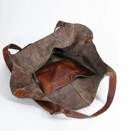 Retro PU Leather Tote – Large Shoulder Bag