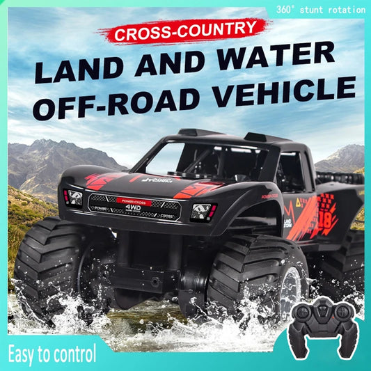 4WD Amphibious RC Stunt Car 2.4GHz – Waterproof Land & Water Remote Control Off Road Toy for Kids
