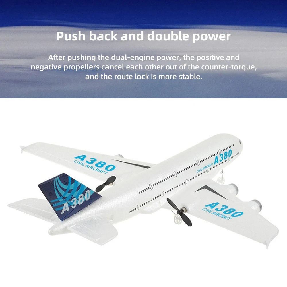 A380 RC Foam Glider Plane – 2CH / 3CH with 6-Axis Gyro Stabilizer