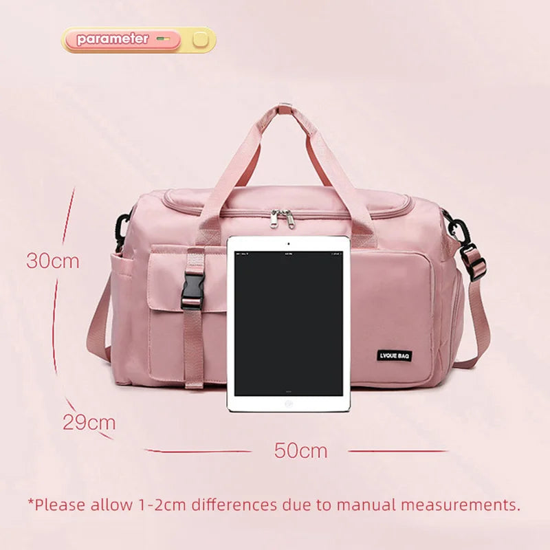 Women’s Gym & Travel Duffel Bag – Dry Wet Compartment Weekender