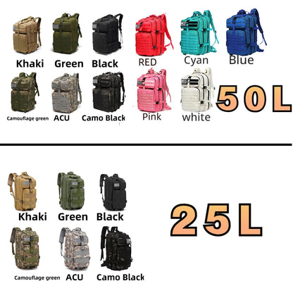 25L / 50L Tactical Outdoor Backpack – Waterproof Nylon