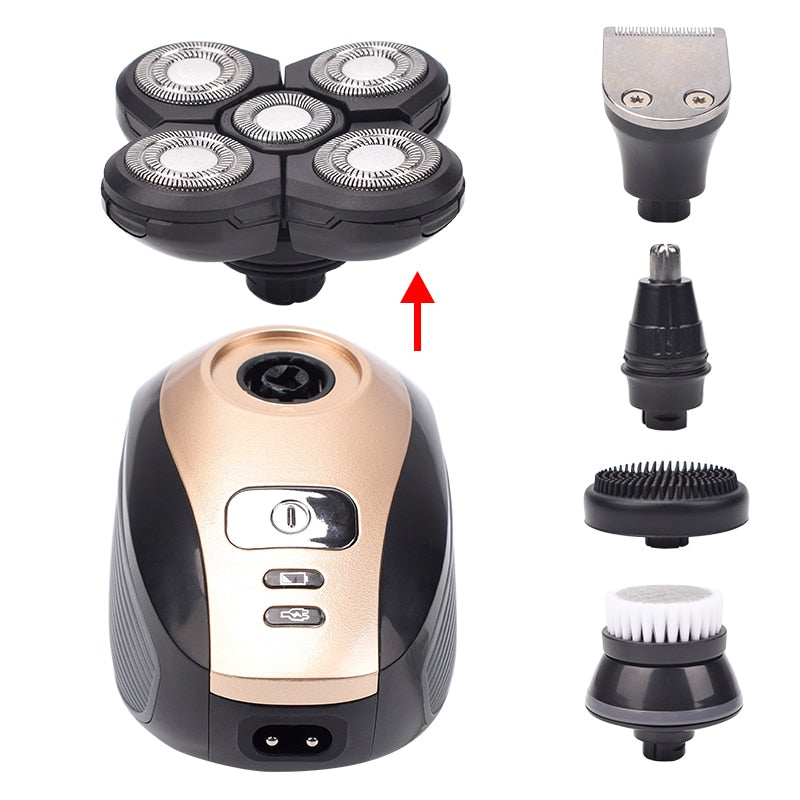 5 In 1 4D Men Rechargeable Bald Head Electric Shaver