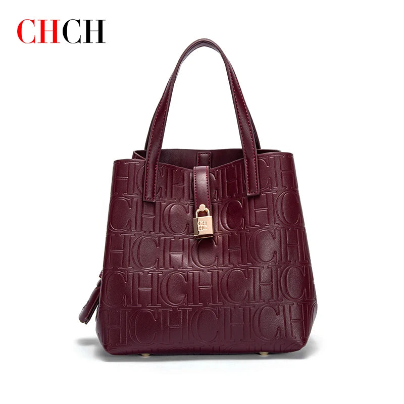 CHCH Luxury Embossed Tote – Structured Shoulder Bag
