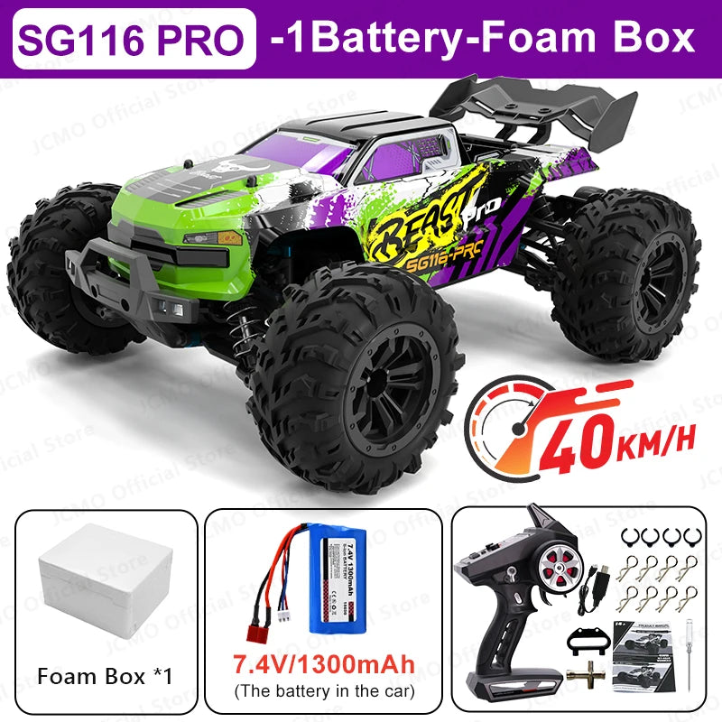 1:16 Brushless 4WD RC Car – 80KM/H High Speed Off Road Racing Truck