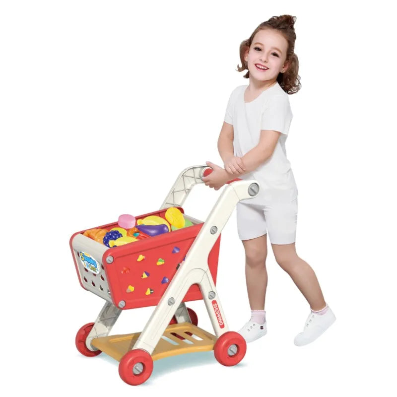 Kids Supermarket Shopping Trolley Play Set