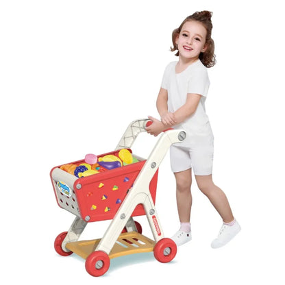 Kids Supermarket Shopping Trolley Play Set