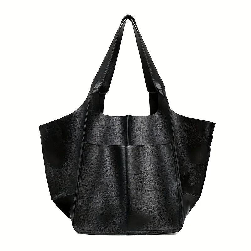 Retro PU Leather Tote – Large Shoulder Bag