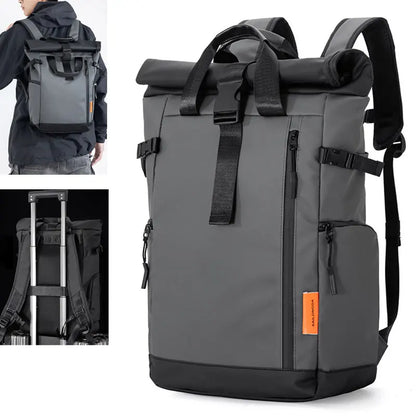 Men’s Roll-Top Laptop Backpack 16” – Waterproof Travel & Business Bag
