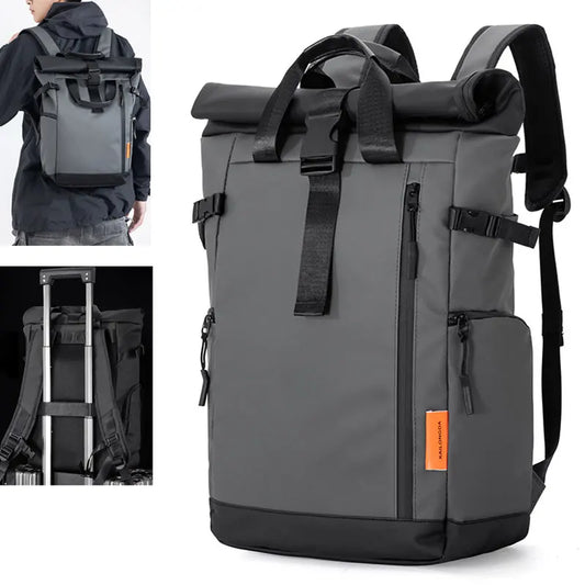 Men’s Roll-Top Laptop Backpack 16” – Waterproof Travel & Business Bag