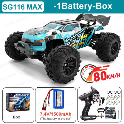 1:16 Brushless 4WD RC Car – 80KM/H High Speed Off Road Racing Truck