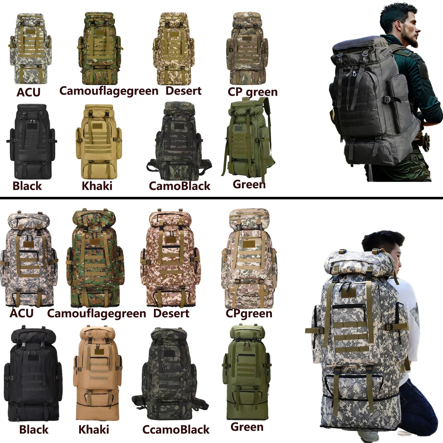 80L / 100L Tactical Hiking Backpack
