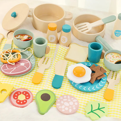 Wooden Kitchen Role Play Set – Montessori Style
