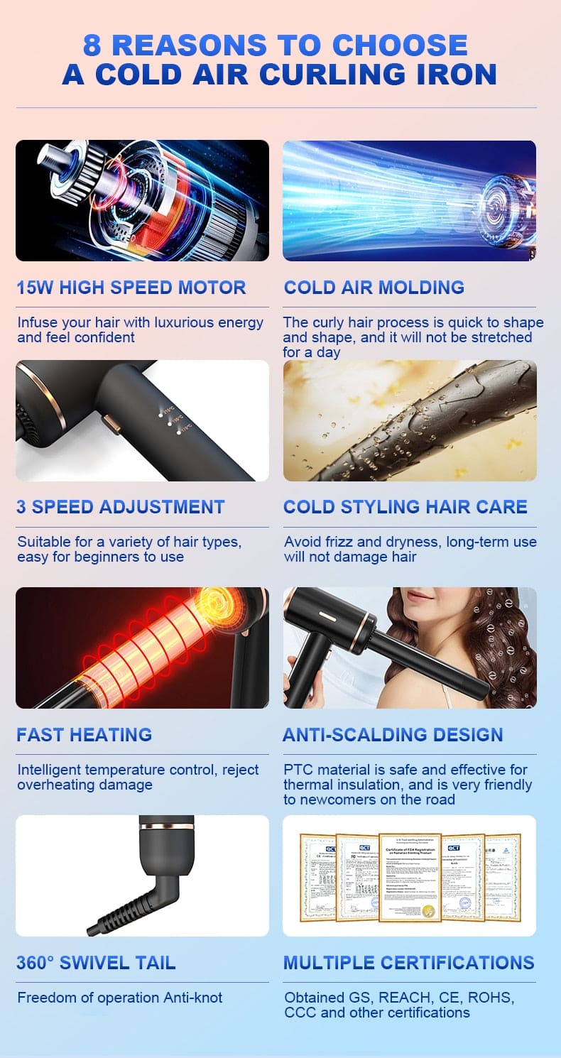 Hair Curler Cold Air Curling Irons-two in one