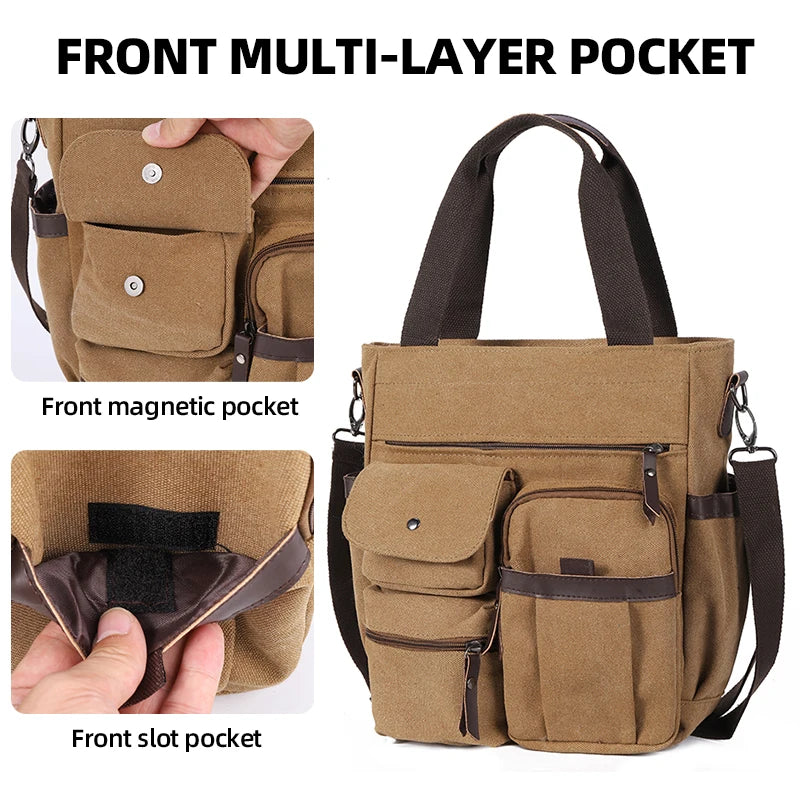 Men’s Vintage Canvas Messenger Bag