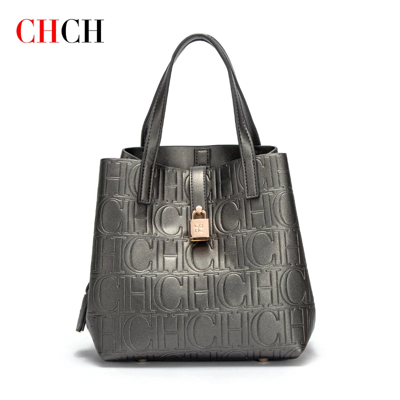 CHCH Luxury Embossed Tote – Structured Shoulder Bag