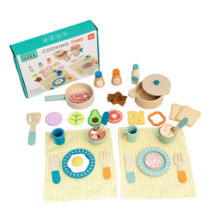 Wooden Kitchen Role Play Set – Montessori Style