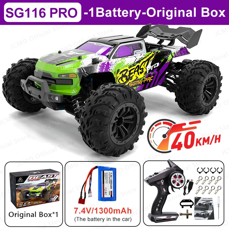 1:16 Brushless 4WD RC Car – 80KM/H High Speed Off Road Racing Truck