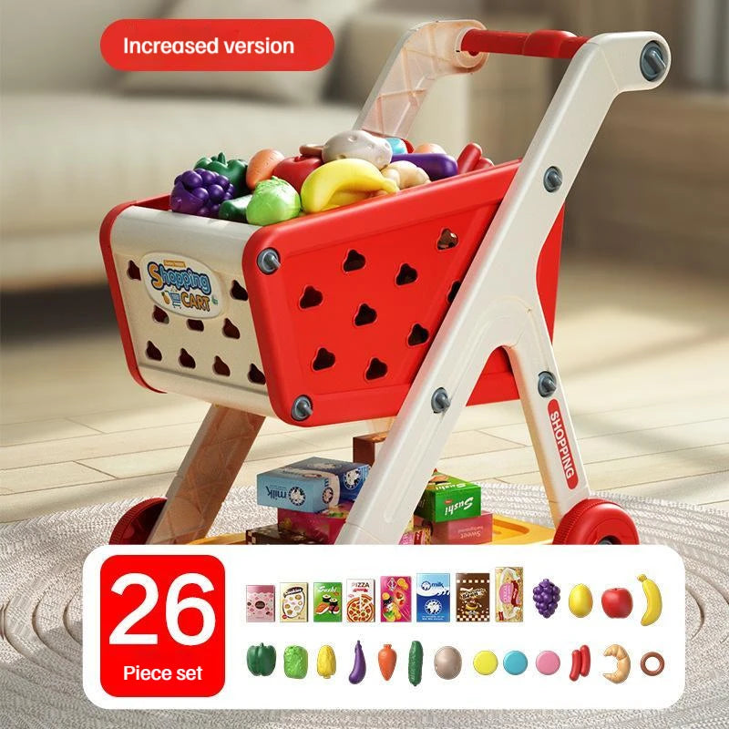 Kids Supermarket Shopping Trolley Play Set