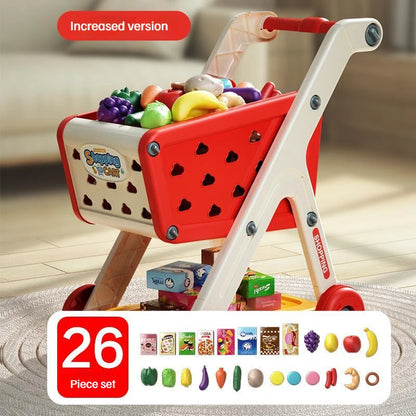 Kids Supermarket Shopping Trolley Play Set