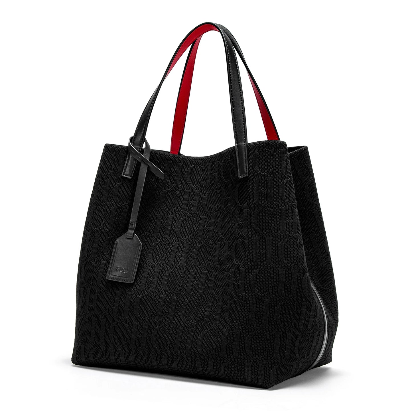 CHCH Embossed Knit Tote Bag – Large Capacity Shoulder Bag